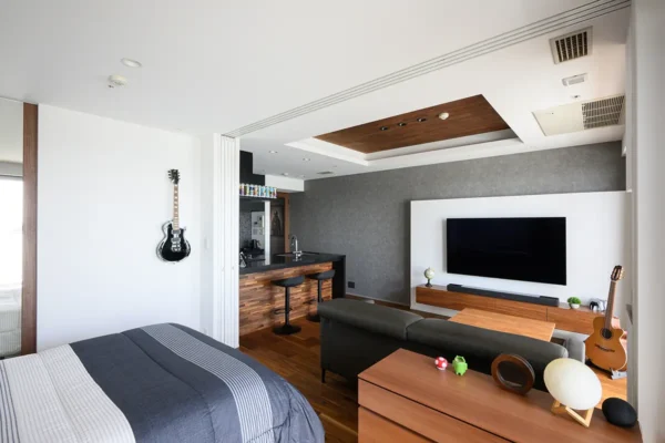 タワーマンションリフォーム事例：クール＆モダンなワンルーム #24123