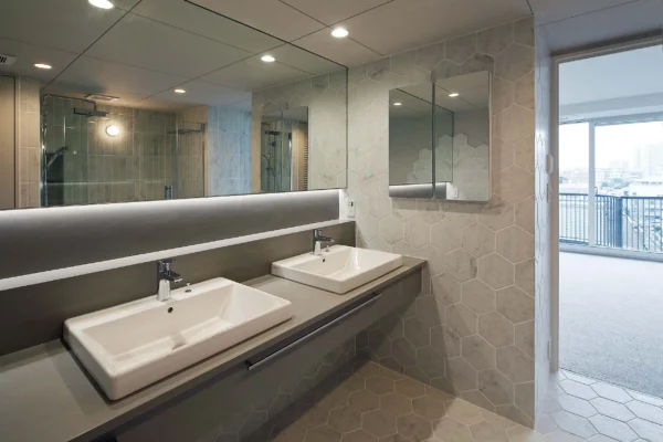 洗面所・洗面台リフォーム事例：ラグジュアリーな洗面室