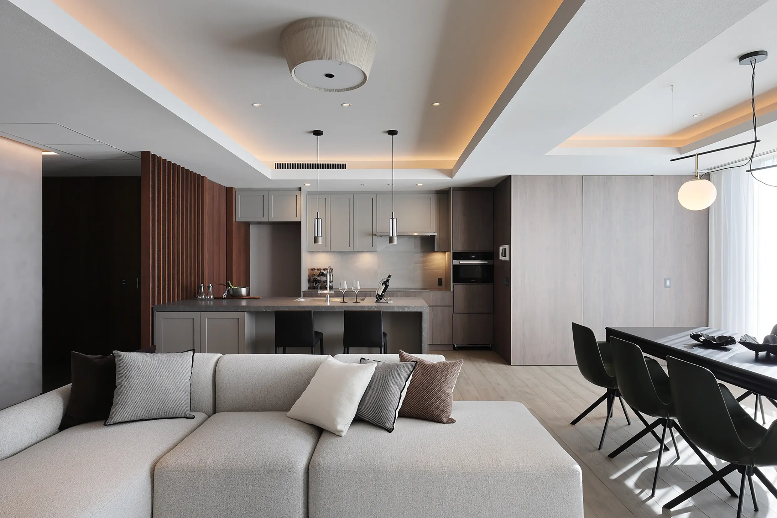 タワーマンションリフォーム事例：テクスチャーが際立つ、心地よい空間 #24319